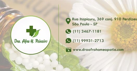 Encontre aqui Dra Afra Humberto Peixeiro - Homeopata em Perdizes (11) 99931-2713