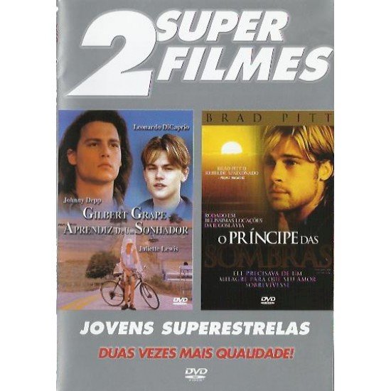 Compre aqui Dvd 2 Super Filmes - Aprendiz de Sonhador - O Príncipe das Trevas, Johnny Depp, Brad Pitt