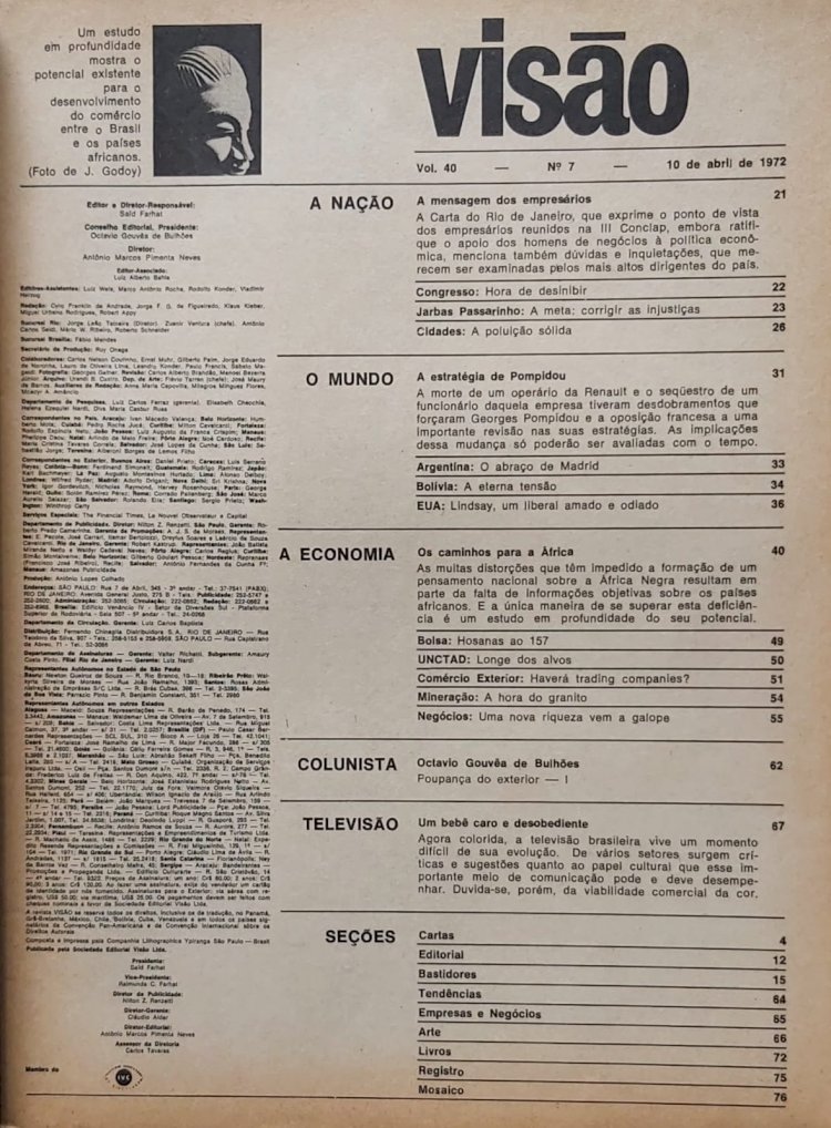 Compre aqui Revista Visão (10-04-72), O que Nos Reserva a África