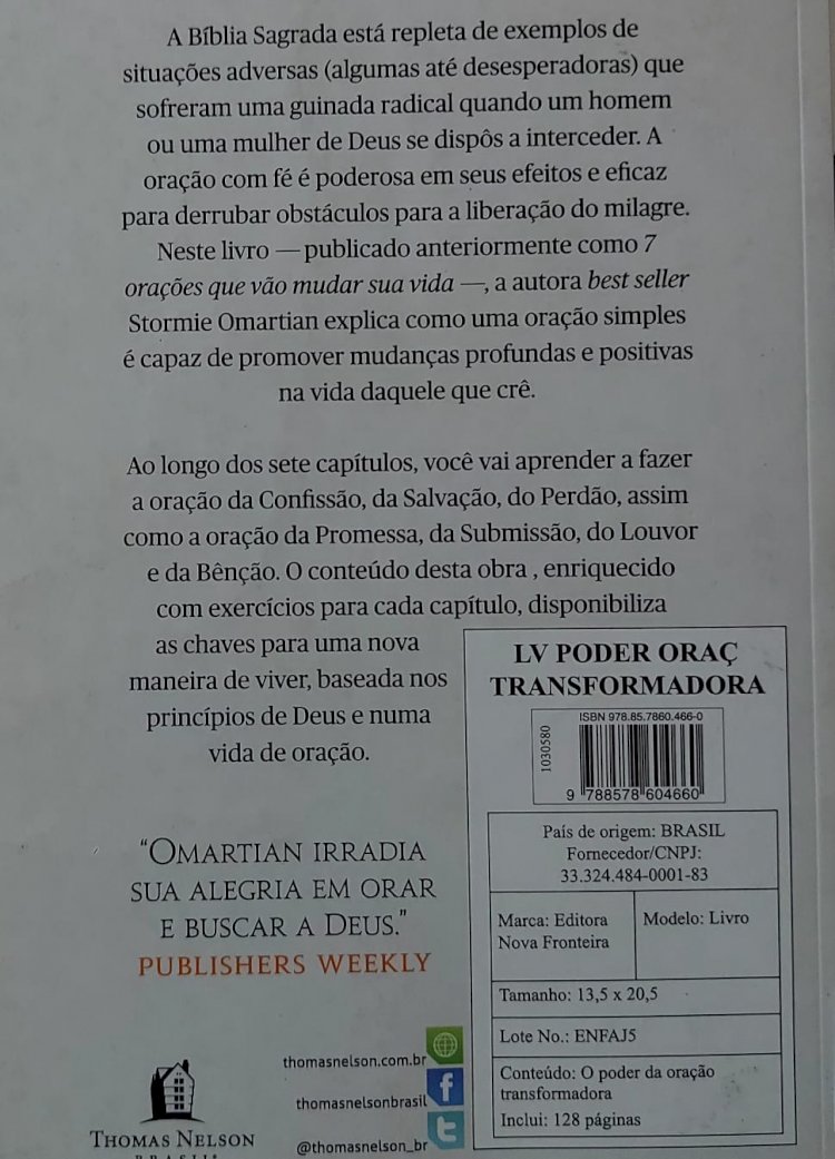 O Poder da Oração Transformadora, 7 Orações que Vão Mudar Sua Vida, Stormie Omartian, 9788578604660
