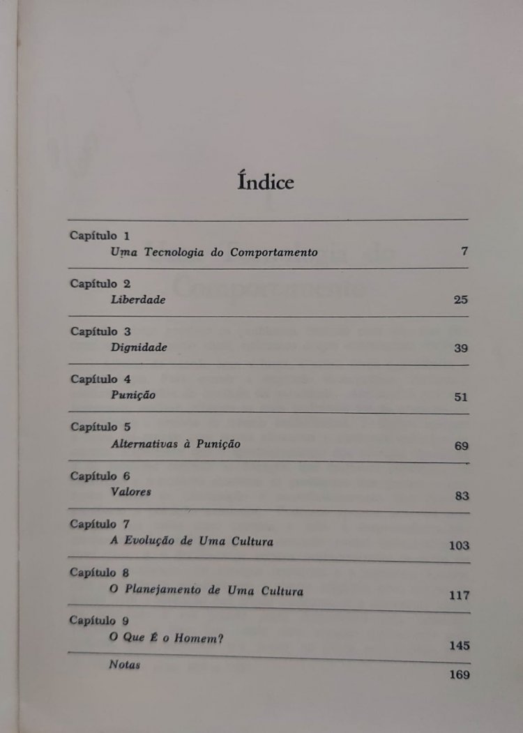 O Mito da Liberdade, B. F. Skinner, Edições Bloch, Edição de 1973