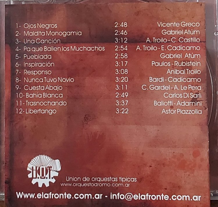 Cd Orquestra Tipica El Afronte, Tango El Palo, Importado Argentina