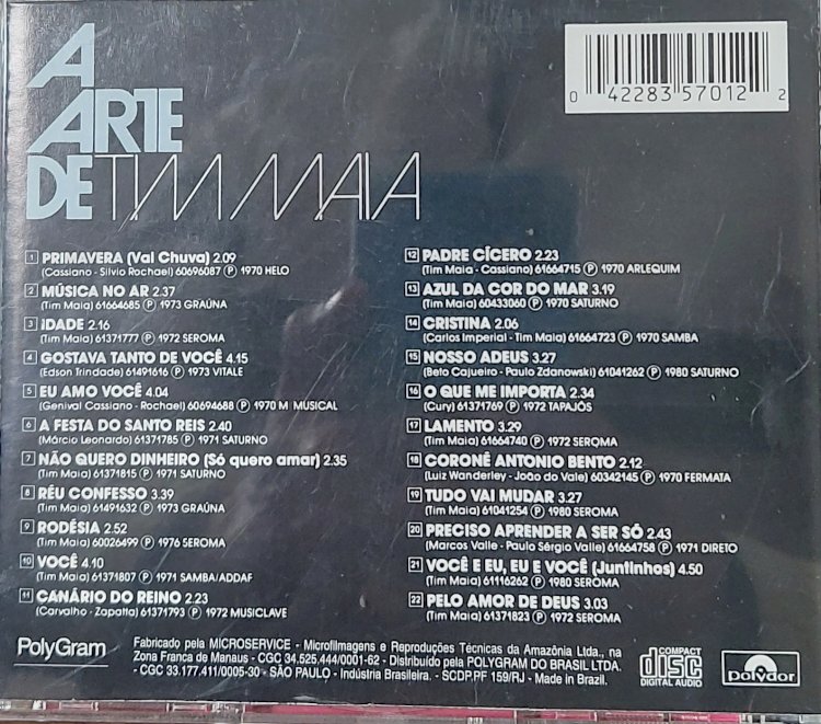 Cd A Arte de Tim Maia. Adquira pelo Whats 11 912915070