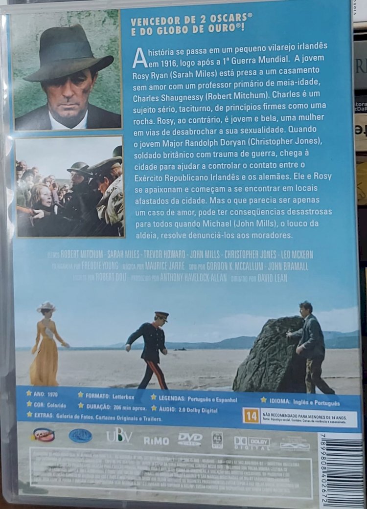 Dvd A Filha de Ryan, Robert Mitchum, Sarah Miles, Direção de David Lean