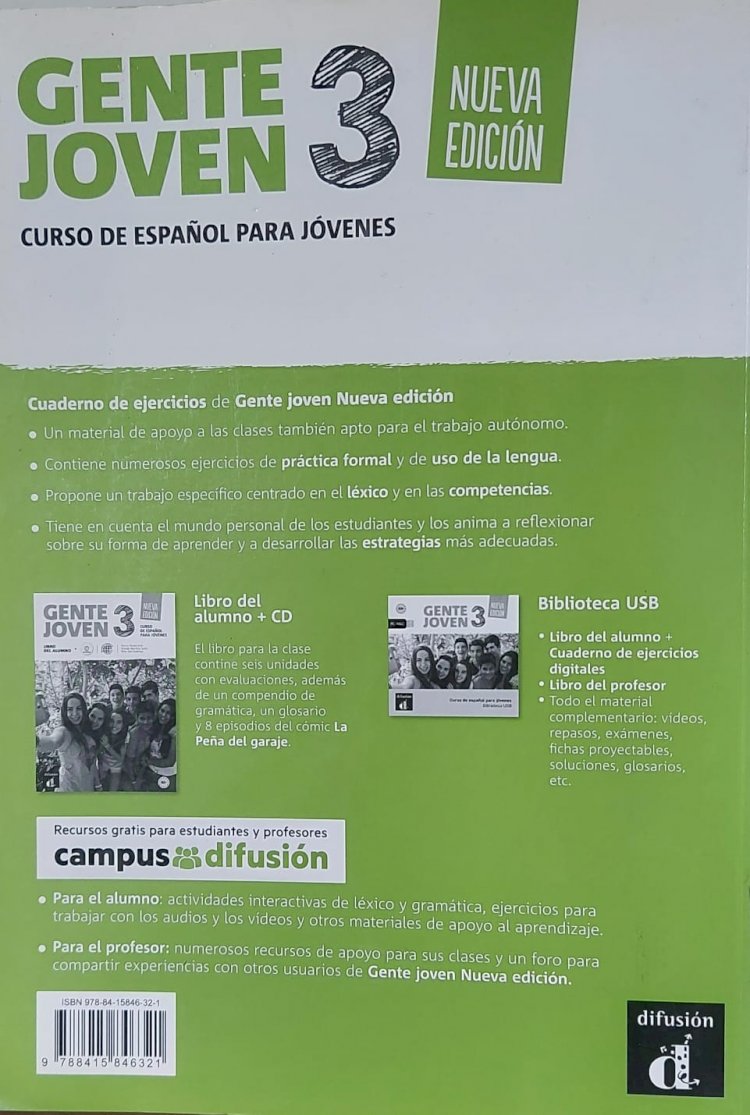 Gente Joven 3, Curso de Espanhol Para Jovens, Caderno de Exercicios, Encina Alonso Arija - Compra Rápida pelo Wts 11 912915070 só texto