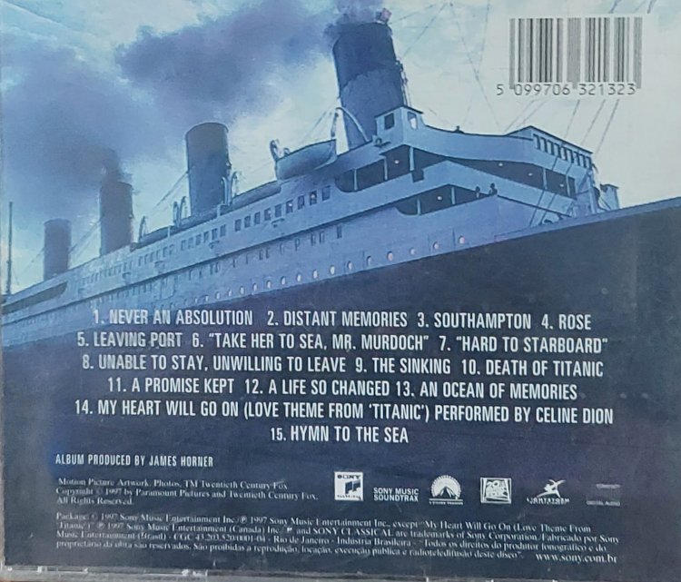 Cd Titanic, Music From The Motion Picture. Adquira pelo Whts 11 912915070