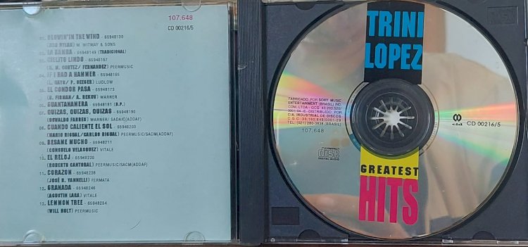 Cd Trini Lopez, Greatest Hits. Adquira pelo Whats 11 912915070
