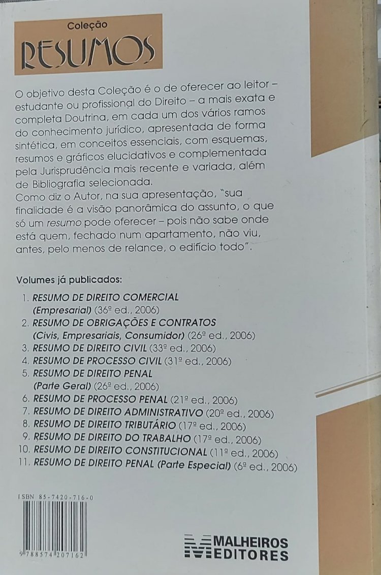 Resumo de Direito Penal, Parte Especial, 6ª Edição, Maximilianus Cláudio Américo Fuhrer. Adquira pelo Whats 11 912915070