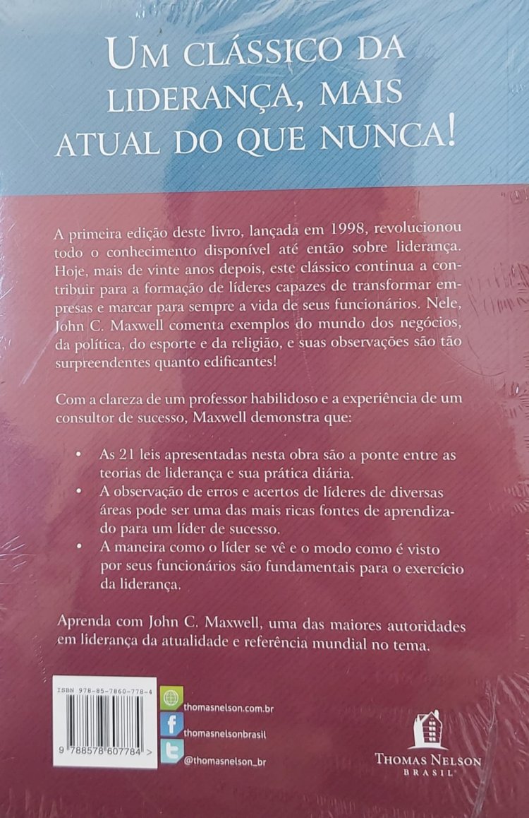 As 21 Irrefutáveis Leis da Liderança, John C. Maxwell. Adquira pelo Whats 11 912915070