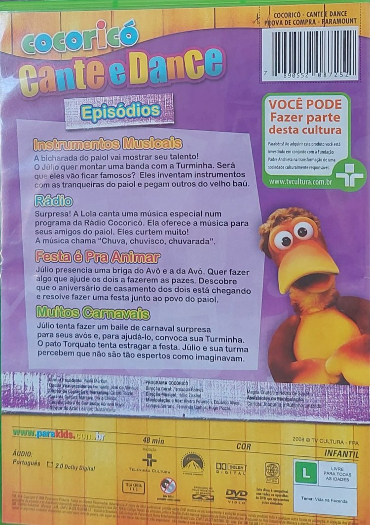 Dvd Cocoricó, Cante e Dance, Disco 1 - 4 Episódios, A Turma do Júlio em Dvd. Adquira pelo Whats 11 912915070