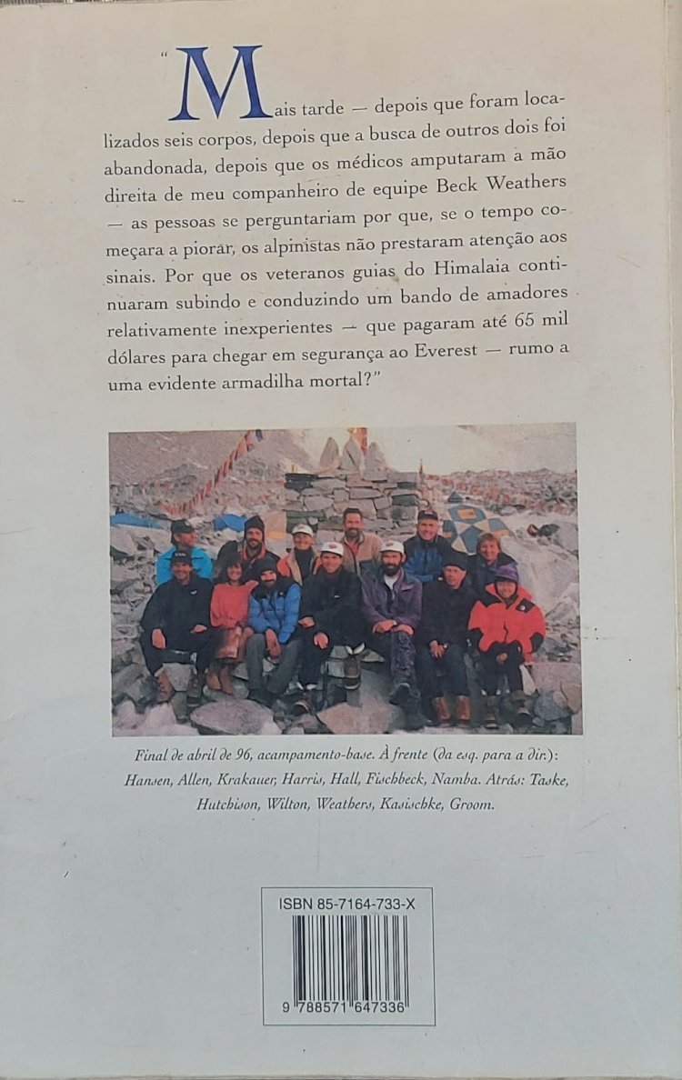 No Ar Rarefeito, Um Relato da Tragédia no Everest em 1996, Jon Krakauer. Adquira pelo Whats 11 912915070