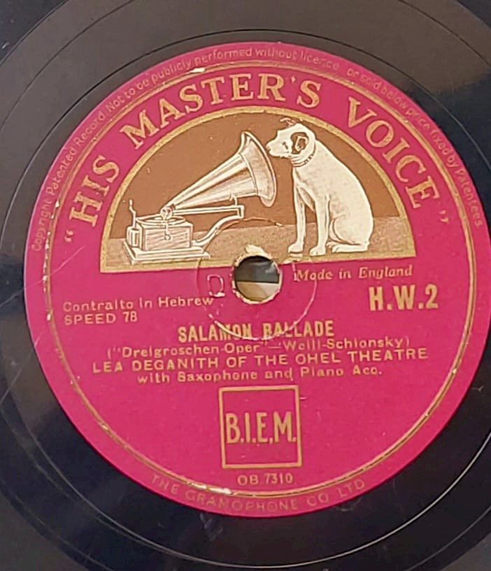 Disco Lea Deganith Of The Ohel Theatre, Tango Ballade, Salamon Ballade, Gravação de 1934. Adquira pelo Whats 11 912915070