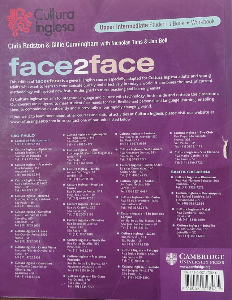 Face2Face, Upper Intermediate, Student's Book, Workbook, Chris Redston, Gillis Cunningham. Adquira pelo Whats 11 912915070