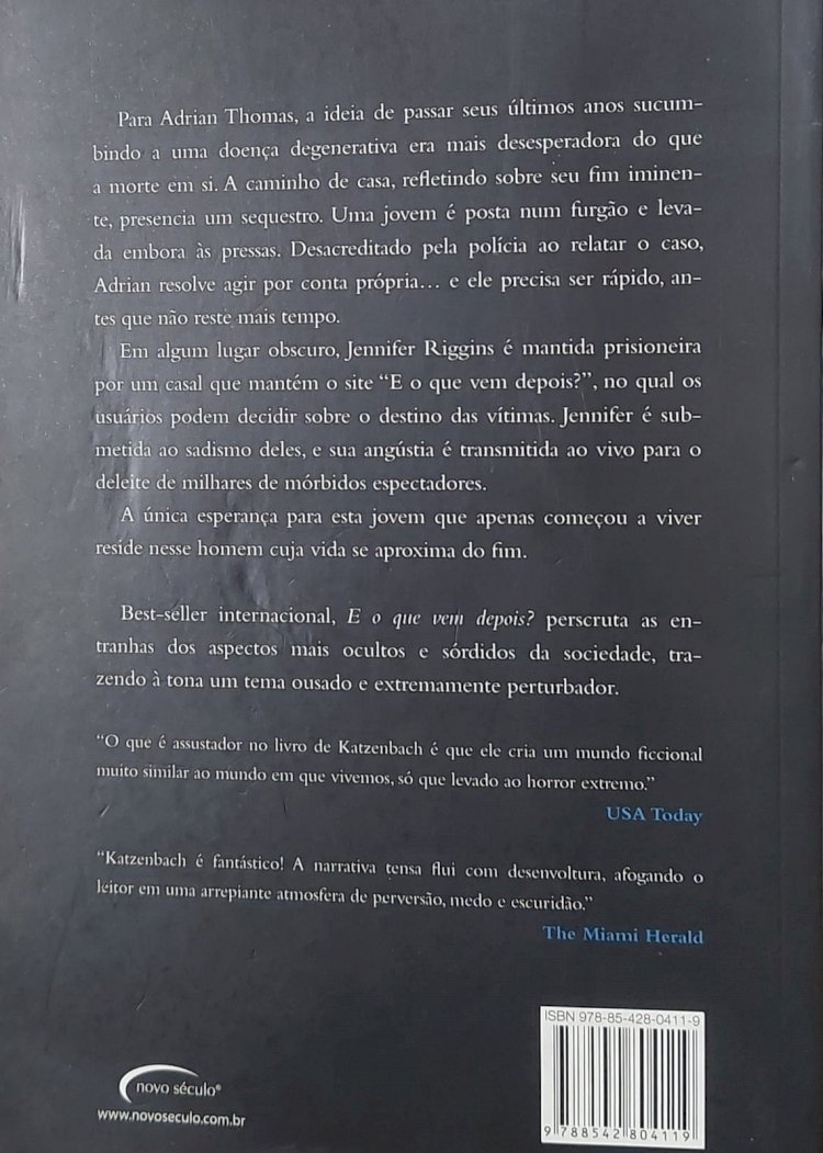 E o Que Vem Depois?, John Katzenbach. Adquira pelo Whats 11 912915070