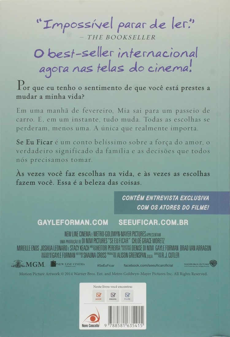 Se Eu Ficar, Gayle Forman. Adquira pelo Whats 11 912915070