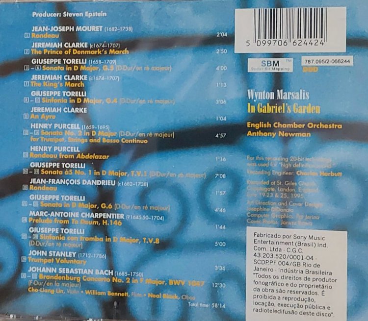 Cd Wynton Marsalis, In Gabriel's Garden. Adquira pelo Whats 11 912915070