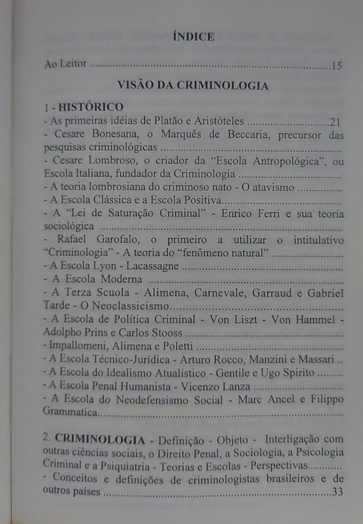 Noções de Criminologia, João Alfredo Medeiros Vieira. Adquira pelo Whats 11 912915070