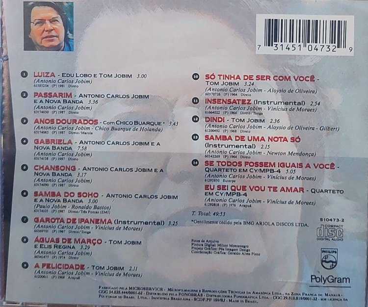 Cd Tom Jobim, Minha História, 14 Sucessos. Adquira pelo Whats 11 912915070