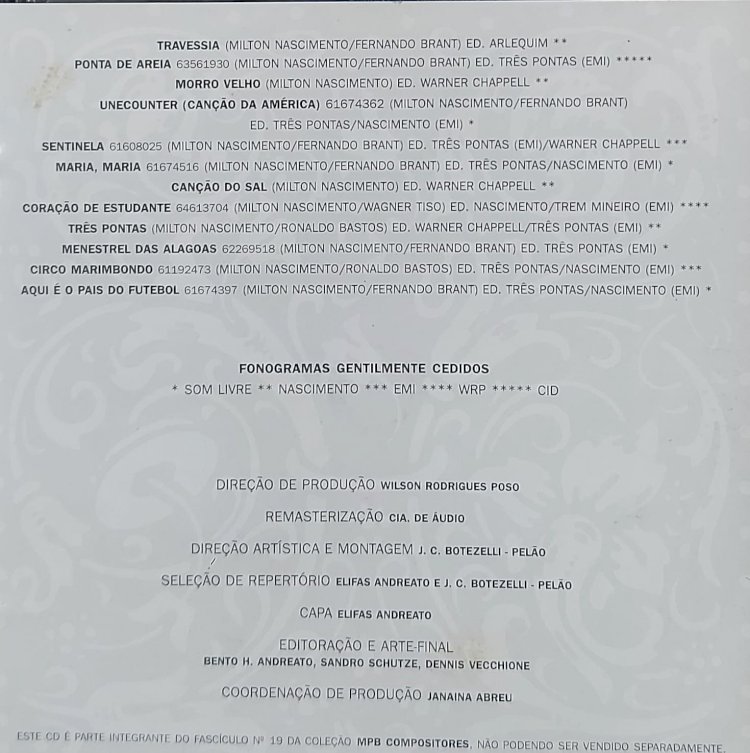 Cd Milton Nascimento, MPB Compositores. Adquira pelo Whats 11 912915070